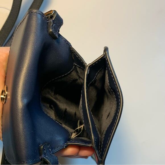 NWT Kate Spade Navy Lemon Print Leather Flap Phone Crossbody - Picture 3 of 4